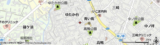愛知県豊明市三崎町ゆたか台36周辺の地図