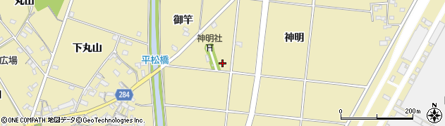 愛知県豊田市堤町神明周辺の地図