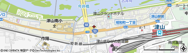 カーコン車検津山駅前店周辺の地図