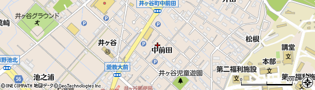 愛知県刈谷市井ケ谷町中前田36周辺の地図