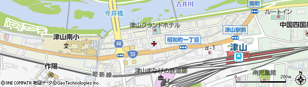 津山往来製造本舗周辺の地図
