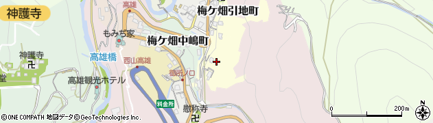 京都府京都市右京区梅ケ畑笹江辺町周辺の地図