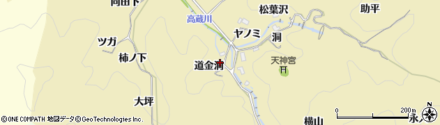 愛知県豊田市豊松町道金洞周辺の地図