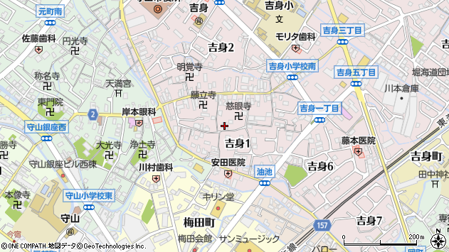 〒524-0021 滋賀県守山市吉身の地図