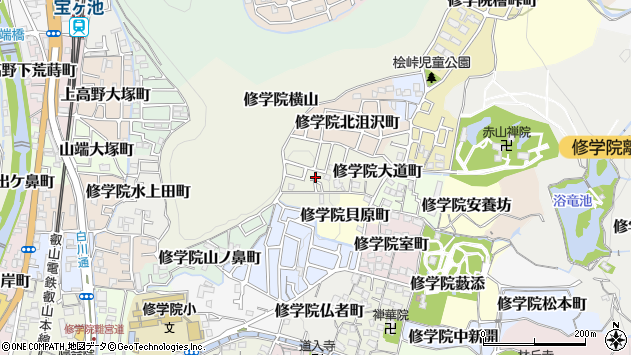 〒606-8031 京都府京都市左京区修学院西沮沢町の地図