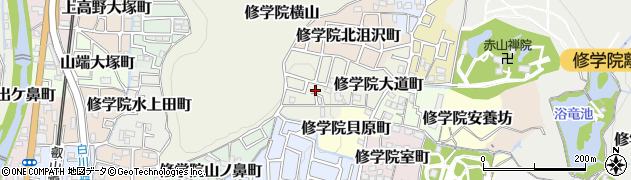 京都府京都市左京区修学院西沮沢町周辺の地図