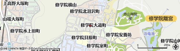 京都府京都市左京区修学院大道町周辺の地図
