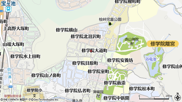 〒606-8037 京都府京都市左京区修学院大道町の地図