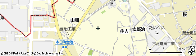 愛知県豊田市堤本町（山畑）周辺の地図