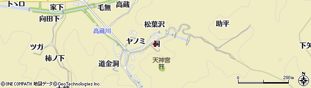 愛知県豊田市豊松町（洞）周辺の地図