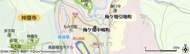 京都府京都市右京区梅ケ畑中嶋町周辺の地図