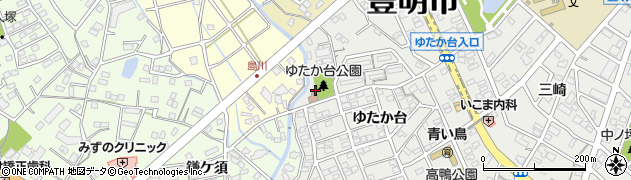 愛知県豊明市三崎町ゆたか台24周辺の地図