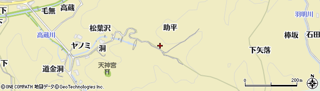 愛知県豊田市豊松町（助平）周辺の地図