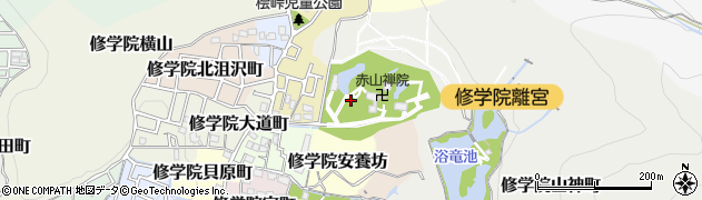 京都府京都市左京区修学院開根坊町周辺の地図