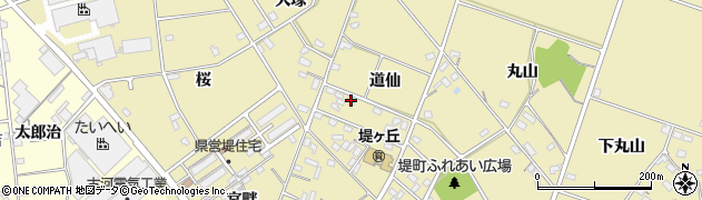 愛知県豊田市堤町（道仙）周辺の地図