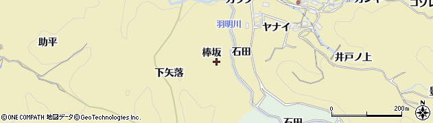 愛知県豊田市豊松町（棒坂）周辺の地図