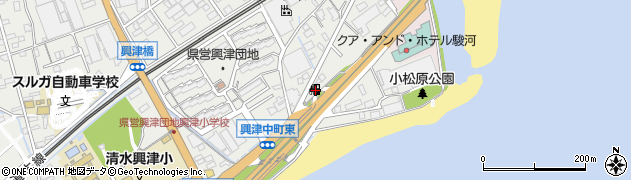 土屋燃料株式会社　興津給油所周辺の地図
