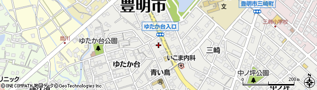 愛知県豊明市三崎町ゆたか台34-19周辺の地図