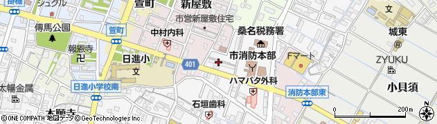 三重県桑名市東新町周辺の地図