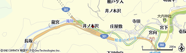 愛知県豊田市大内町井ノ木沢周辺の地図