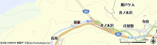 愛知県豊田市大内町（龍宮）周辺の地図