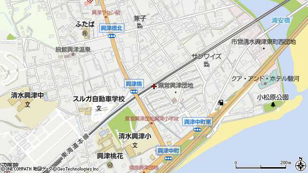 〒424-0204 静岡県静岡市清水区興津中町の地図