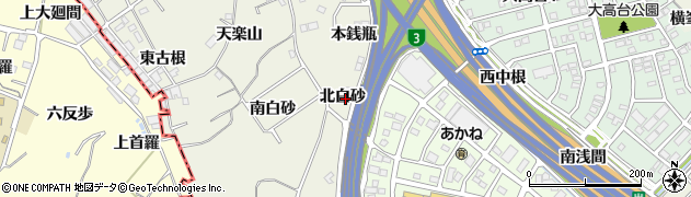 愛知県名古屋市緑区大高町北白砂周辺の地図