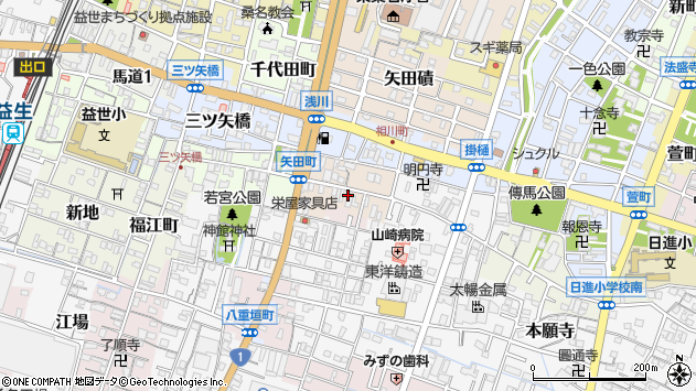 〒511-0055 三重県桑名市東矢田町の地図