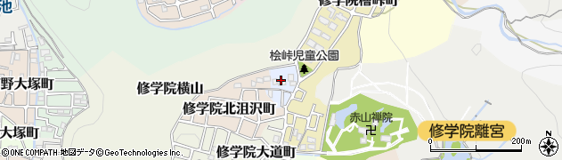 京都府京都市左京区修学院山添町周辺の地図