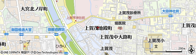 京都府京都市北区上賀茂池殿町周辺の地図