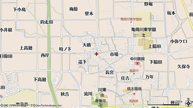 〒621-0008 京都府亀岡市馬路町の地図