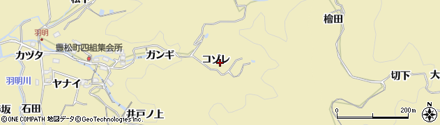 愛知県豊田市豊松町（コゾレ）周辺の地図