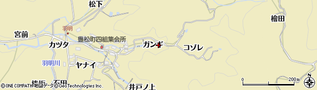 愛知県豊田市豊松町ガンギ周辺の地図