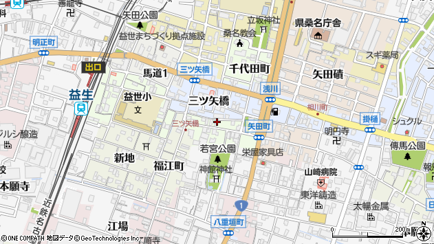 〒511-0056 三重県桑名市西矢田町の地図