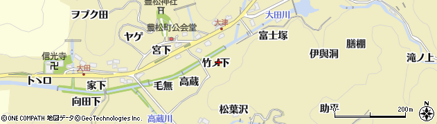 愛知県豊田市豊松町（竹ノ下）周辺の地図