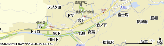 愛知県豊田市豊松町（宮下）周辺の地図