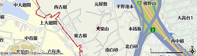 愛知県名古屋市緑区大高町天楽山4周辺の地図