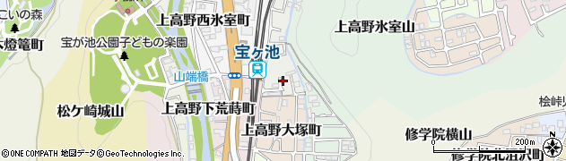 京都府京都市左京区上高野東氷室町周辺の地図