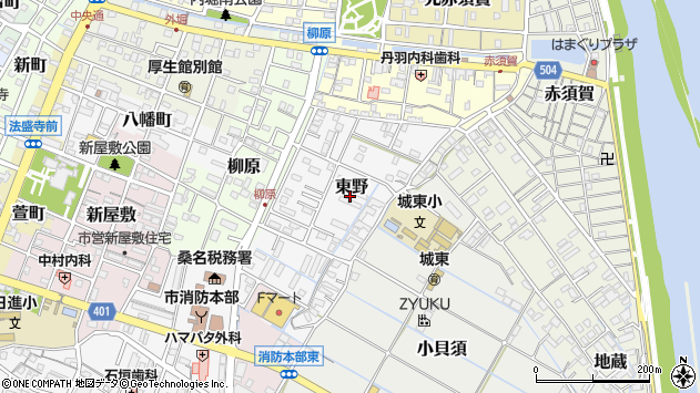 〒511-0035 三重県桑名市東野の地図