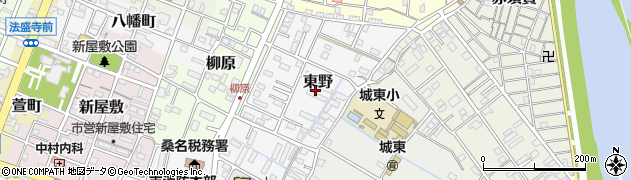 三重県桑名市東野周辺の地図
