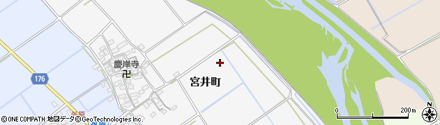 滋賀県東近江市宮井町周辺の地図