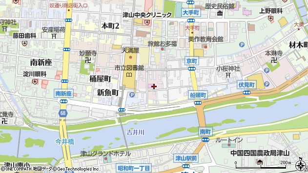 〒708-0064 岡山県津山市堺町の地図