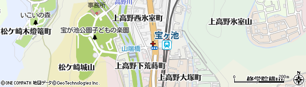 京都府京都市左京区上高野上荒蒔町周辺の地図