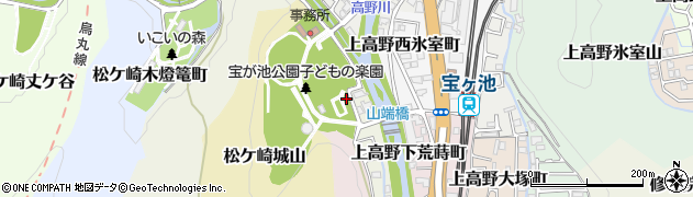 京都府京都市左京区上高野流田町周辺の地図