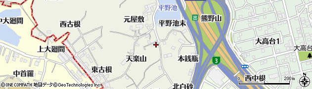 愛知県名古屋市緑区大高町天楽山27周辺の地図