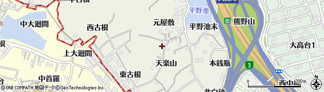 愛知県名古屋市緑区大高町天楽山周辺の地図