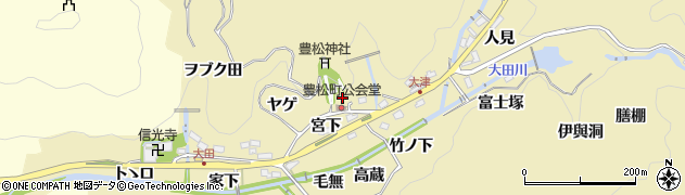 愛知県豊田市豊松町（ヤゲ）周辺の地図
