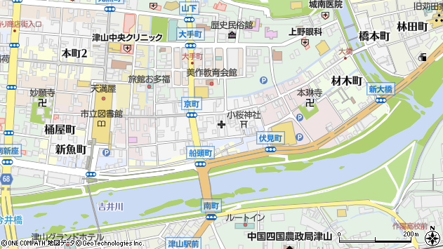 〒708-0062 岡山県津山市京町の地図