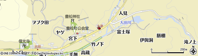 愛知県豊田市豊松町（下切）周辺の地図