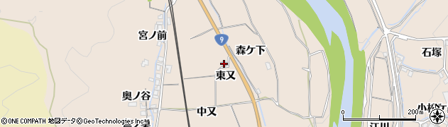 京都府亀岡市千代川町川関東又周辺の地図
